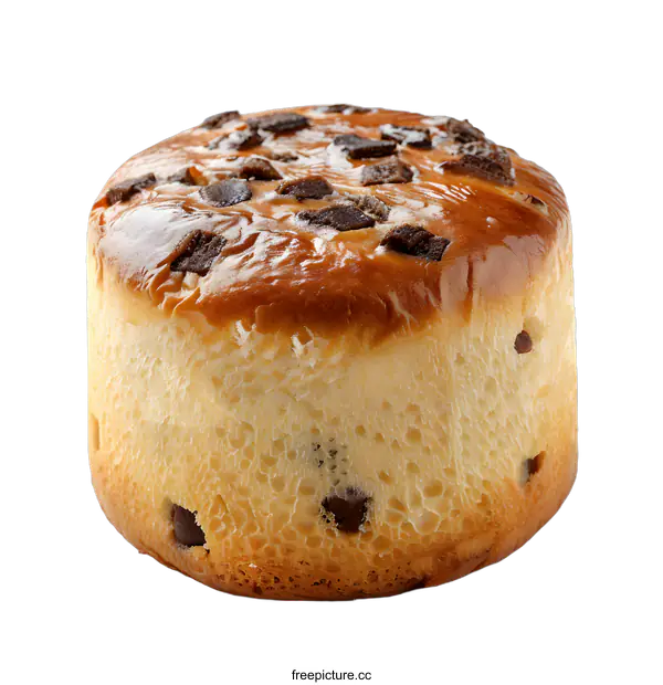[Transparent Background PNG]Chocolate chip brioche bread on white