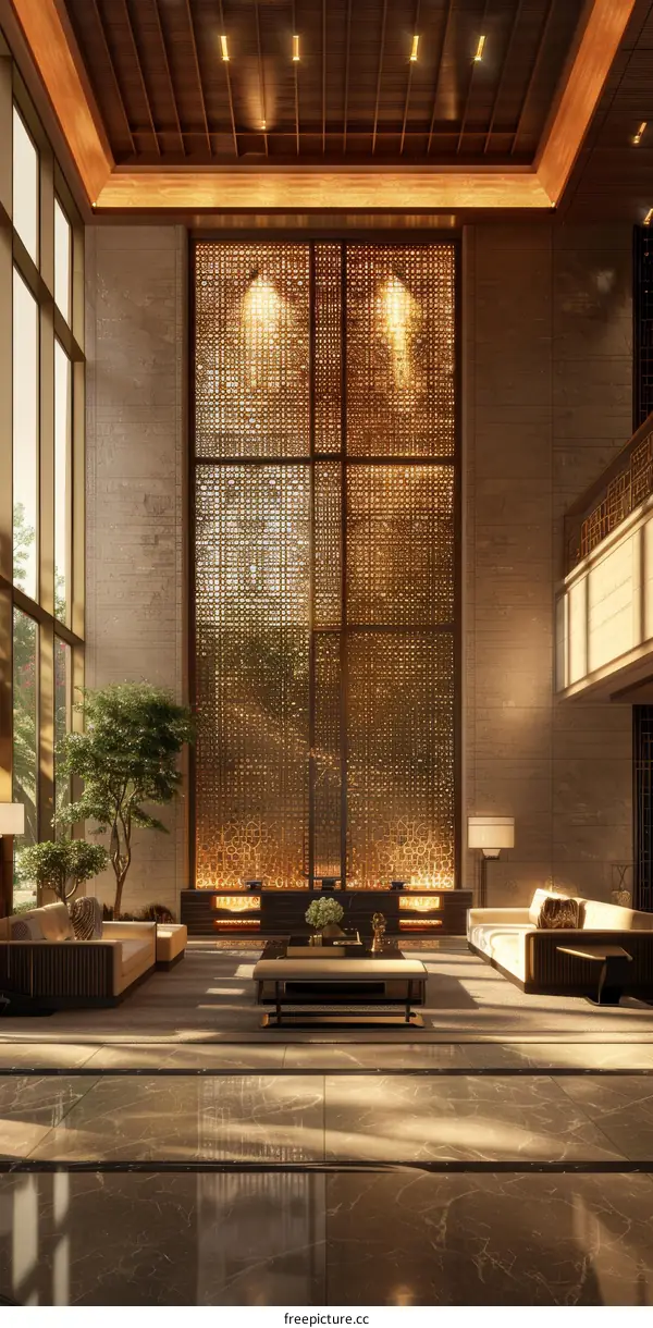Modern Asian Style Lobby Interior Design