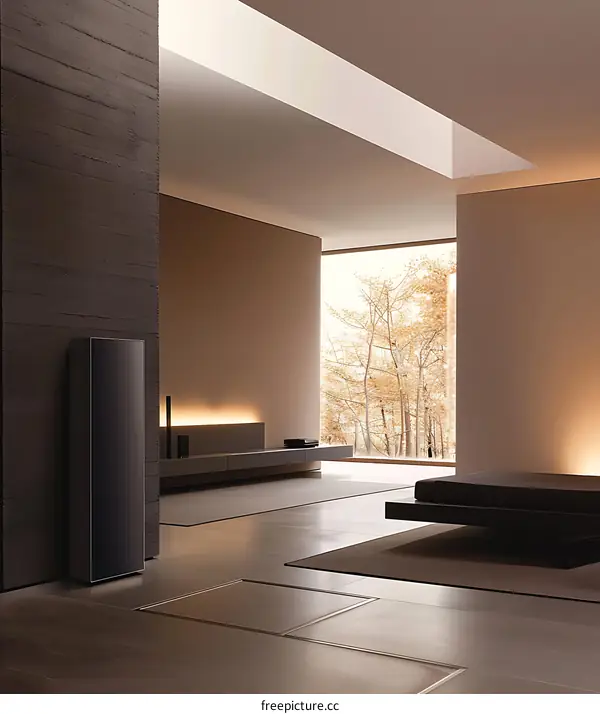 Modern Minimalist Interior Design of Home with Large Window