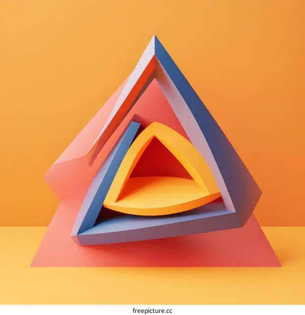 Abstract Geometric Shapes Colorful Triangles Design
