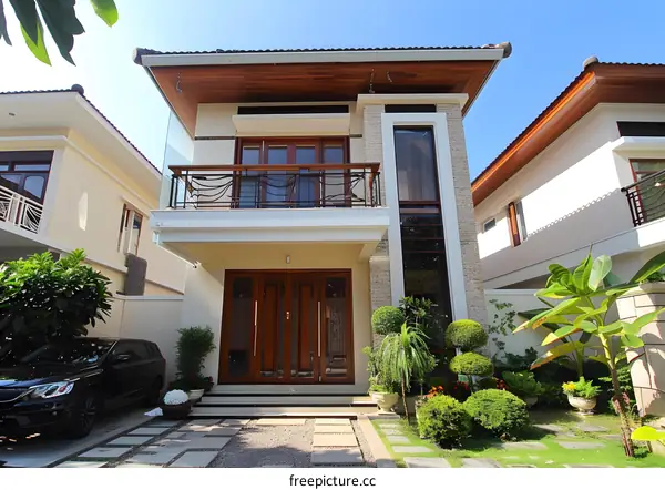 Modern Minimalist Home Exterior Design With Lush Greenery