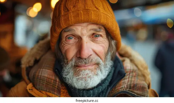 Elderly Person Portrait in Outdoor Setting