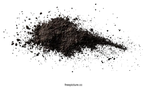 [Transparent Background PNG]Closeup of Dark Brown Soil Particles