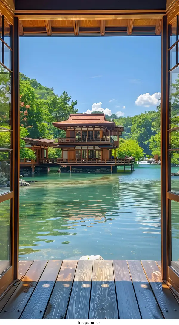 Japanese Tea House by the Lake