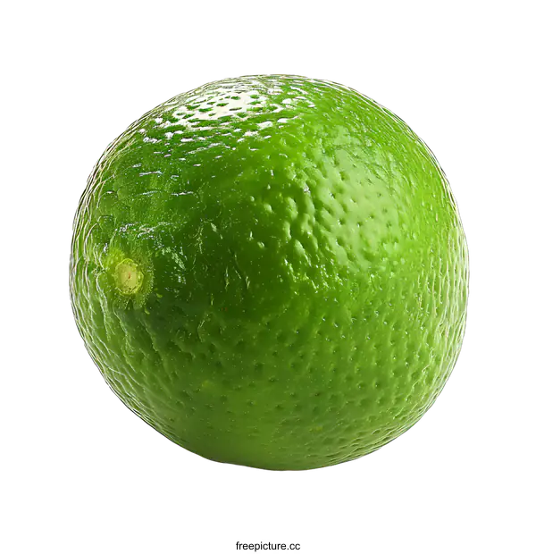 [Transparent Background PNG]Single Fresh Green Lime on White Background