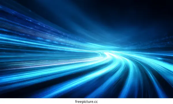 Abstract Speed Blue Light Trails