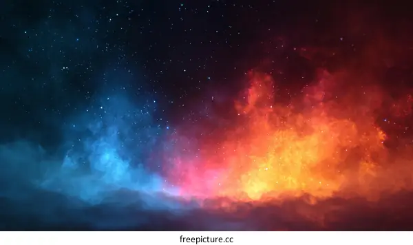 Abstract Colorful Space Nebula