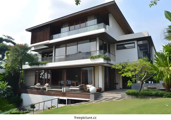 Modern Home Design With Glass Walls And Outdoor Patio