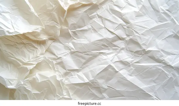 Crumpled white paper texture background