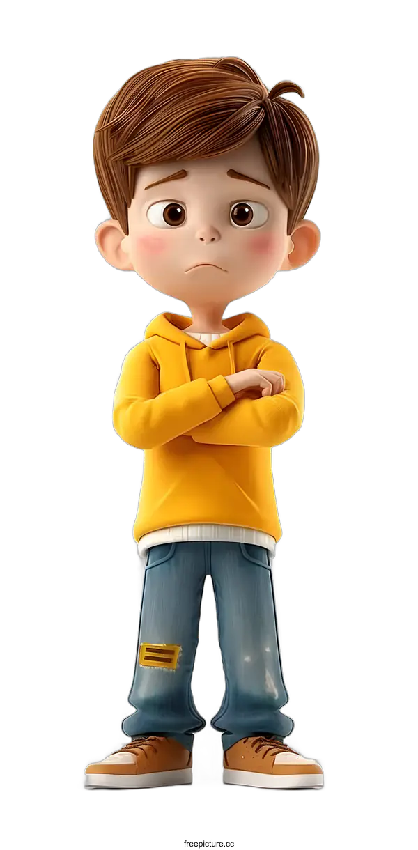 [Transparent Background PNG]3D cartoon character of a boy