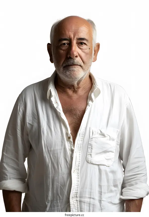 portrait of a senior man with white hair and beard