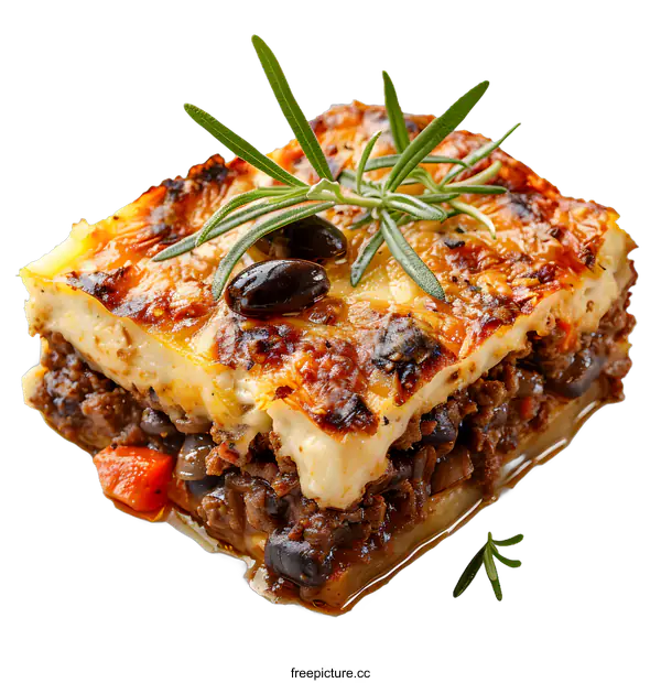[Transparent Background PNG]A delicious and healthy moussaka