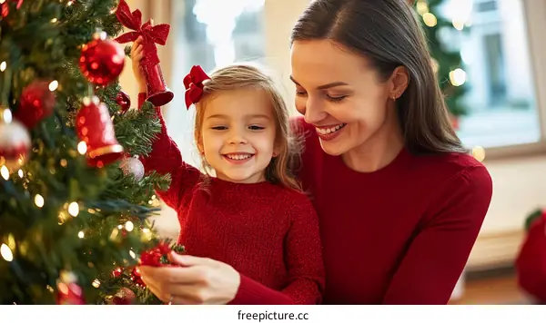 Christmas Time with Mother and Daughter
