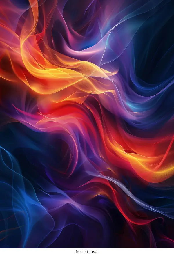 Abstract Colorful Flowing Lines Design