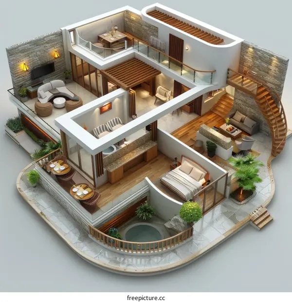 Elegant Duplex Apartment with Modern Interior