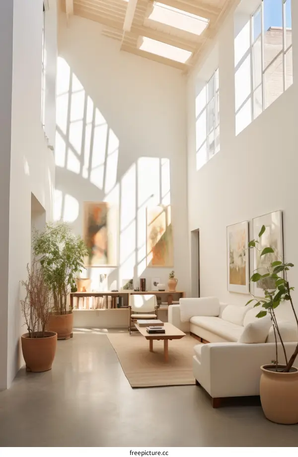 Bright and Airy Living Space with White Walls