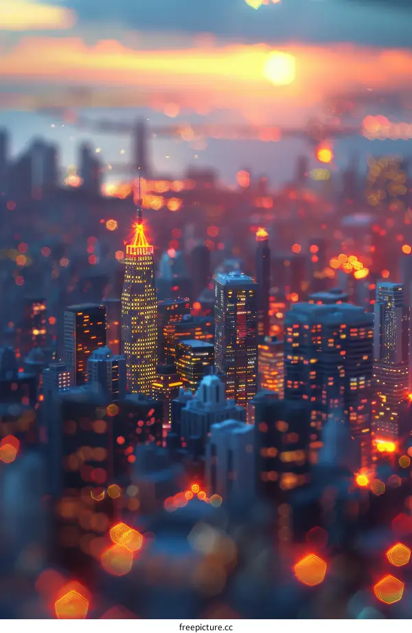 Miniature Model of the Empire State Building in New York City