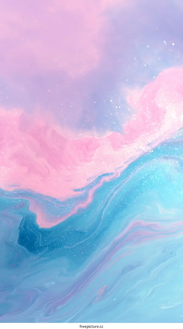 Abstract Pastel Color Swirls and Glitters
