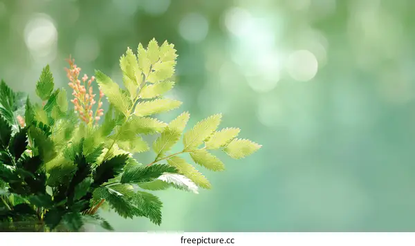 Fresh Green Leaves Natural Background