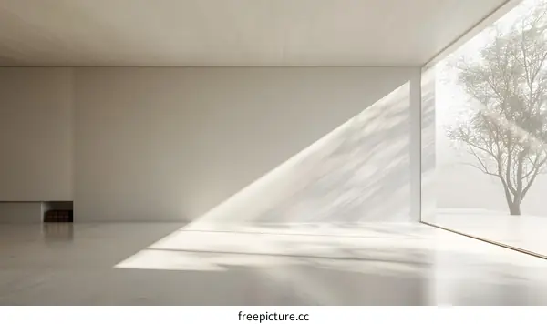 Minimalist Interior Design with Large Window and Sunlight