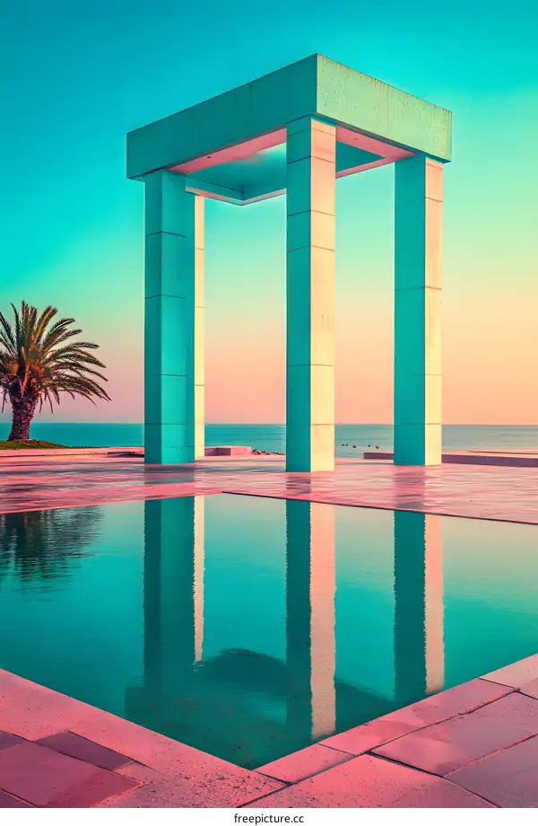 Modern Minimalist Architecture at Sunset