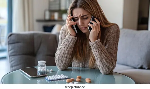 Woman Worried About Medication