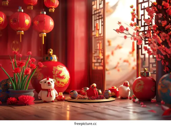 Chinese New Year's Celebratory Decorations