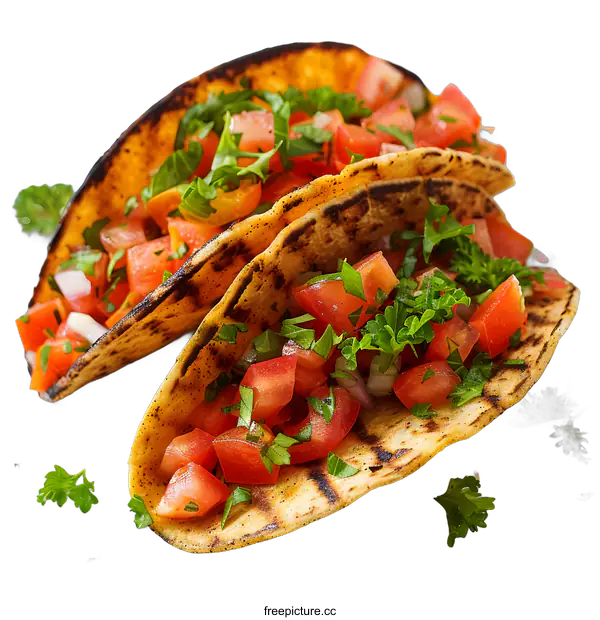 [Transparent Background PNG]Grilled Chicken Tacos with Salsa