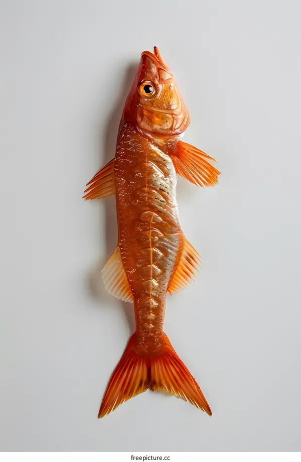 Fresh Red Fish on White Background
