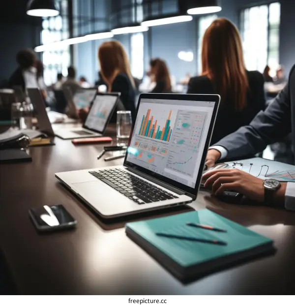 Business people working together in a modern office