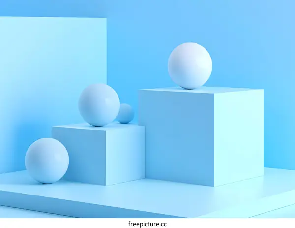 Blue Geometric Shapes Abstract Background