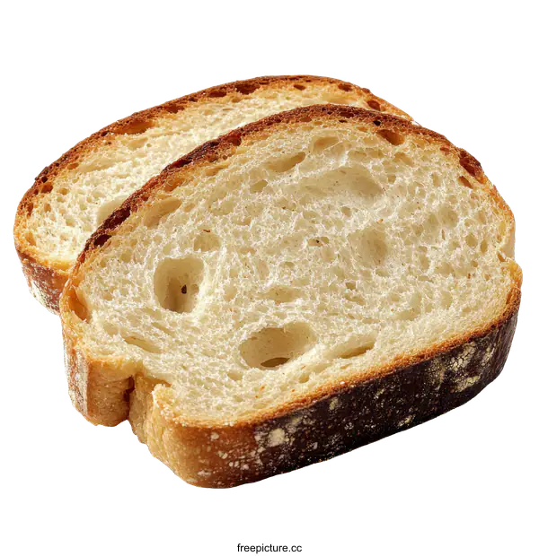 [Transparent Background PNG]Two Slices of Crusty Bread