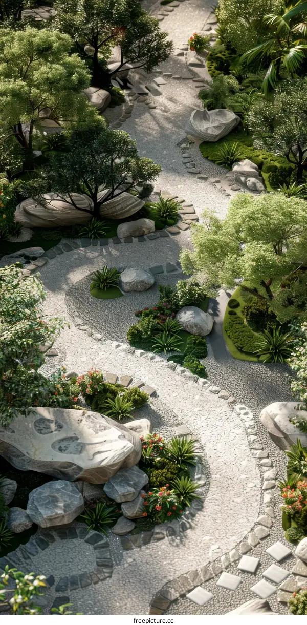 Courtyard with Zen Style and Japanese Garden