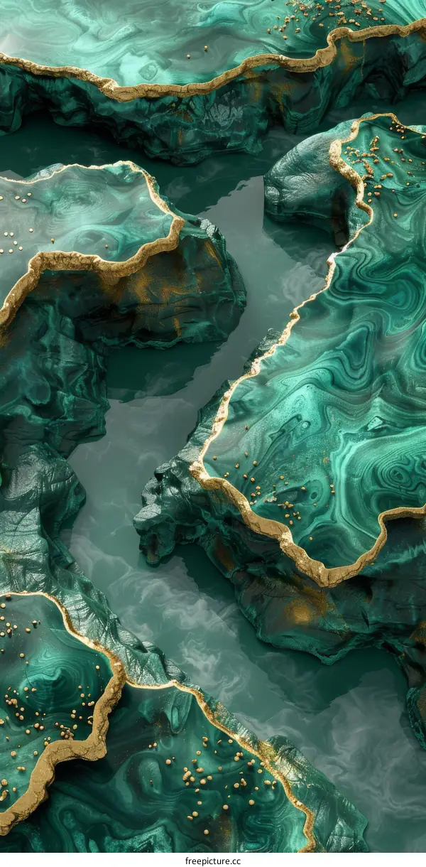 Malachite green abstract background