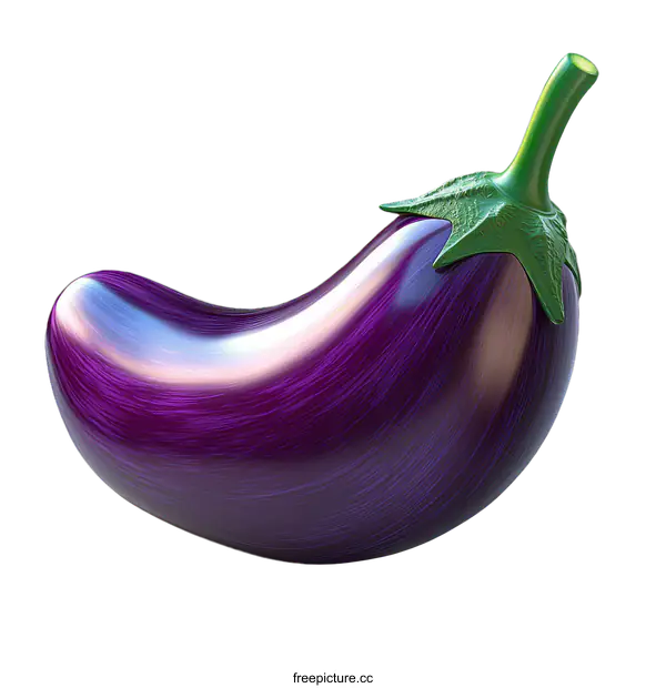 [Transparent Background PNG]A Vibrant Purple Eggplant Illustration