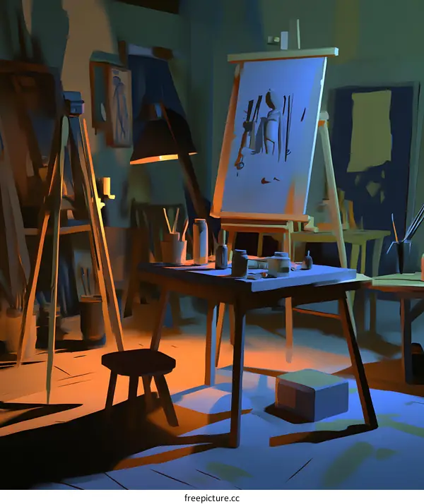 Artistic Studio Painting Easel Canvas