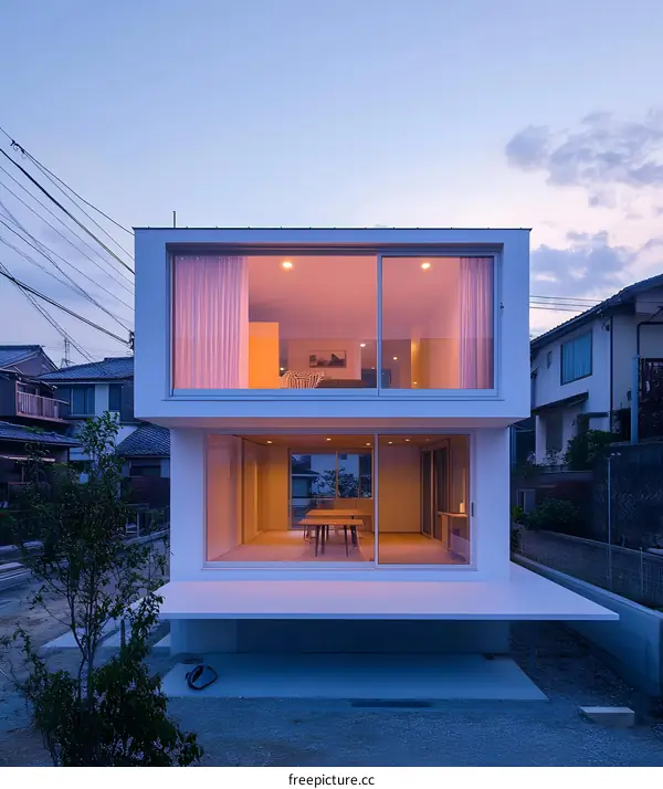 Modern Minimalist Home Design with Large Windows