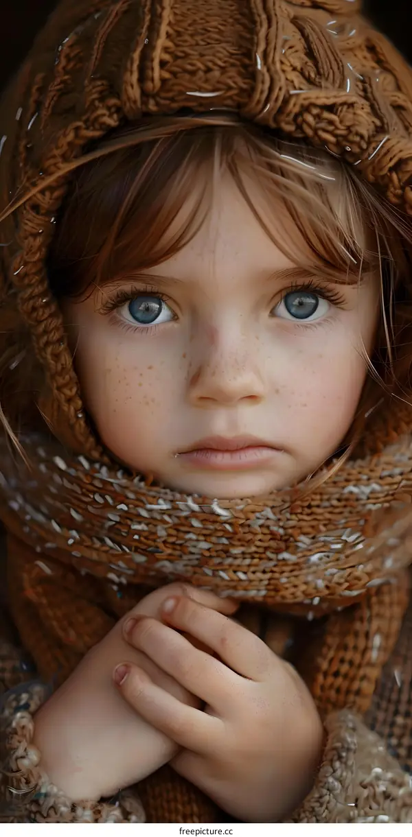 Portrait of a Little Girl with Blue Eyes