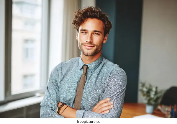 Confident Caucasian Businessman Portrait