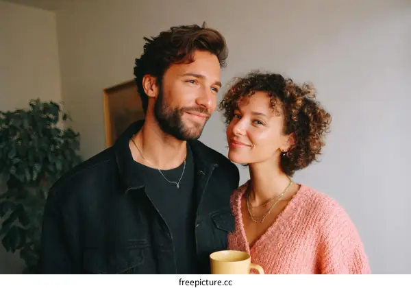 Couple enjoying a cozy moment together