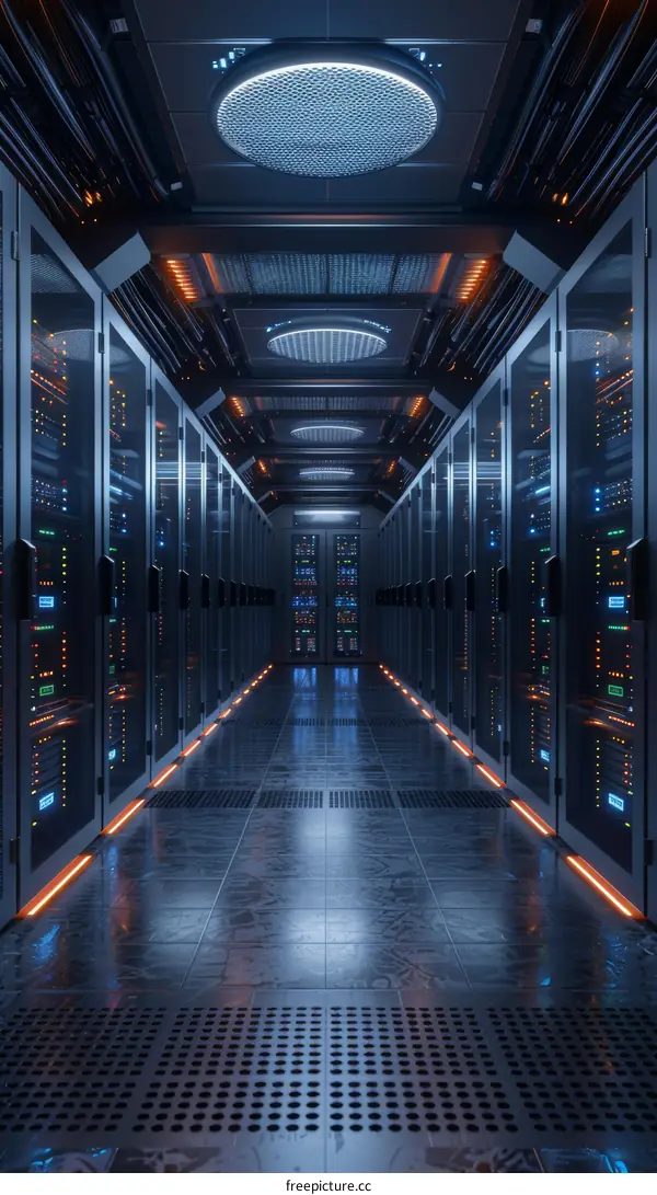 Futuristic Server Room Corridor