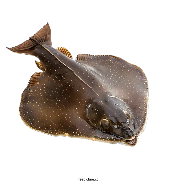 [Transparent Background PNG]Freshly Caught Flatfish on White Background