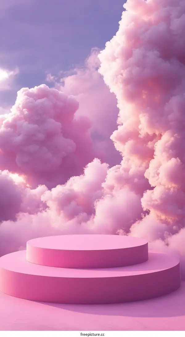 Pink Cloud Sky Product Display Stage