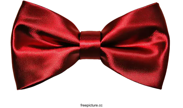 [Transparent Background PNG]Elegant Red Satin Bow Tie