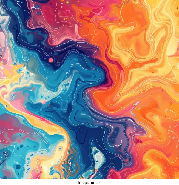 Colorful Liquid Acrylic Painting