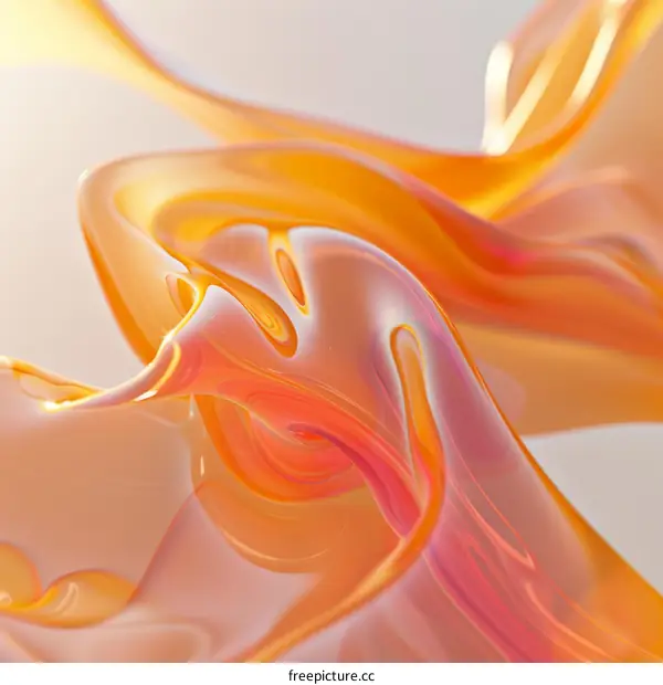 Abstract orange wavy shapes