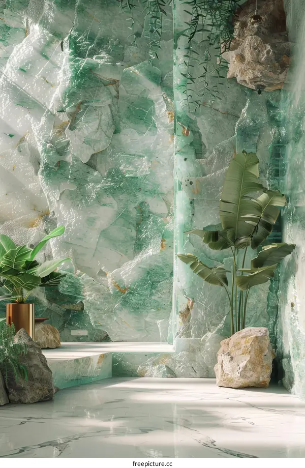 Emerald Green Crystal Cave Interior Design