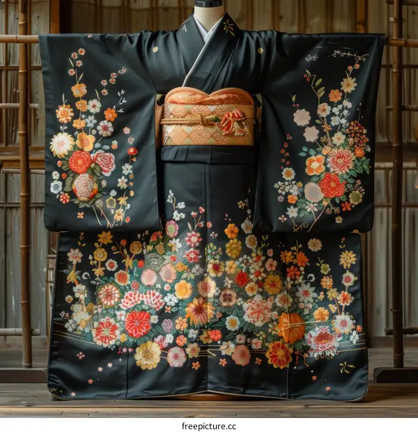 A kimono with a floral pattern