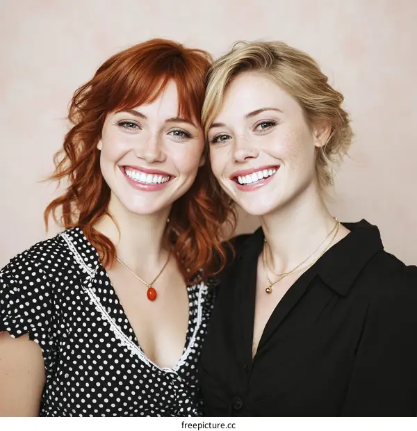Two Caucasian Women Smiling Closely Together
