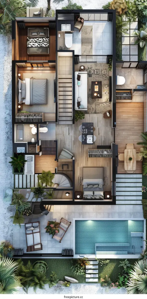 Modern Tropical House Floor Plan Design